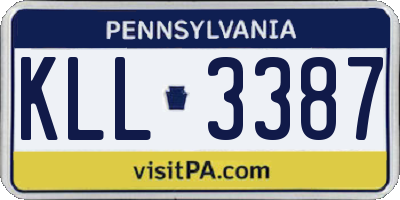 PA license plate KLL3387