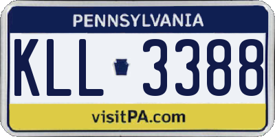 PA license plate KLL3388