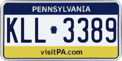 PA license plate KLL3389