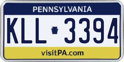 PA license plate KLL3394