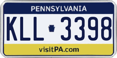 PA license plate KLL3398