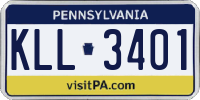PA license plate KLL3401