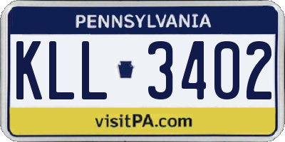 PA license plate KLL3402
