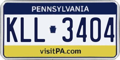 PA license plate KLL3404