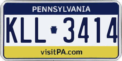 PA license plate KLL3414