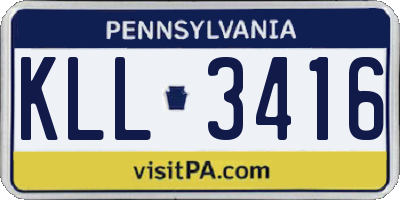 PA license plate KLL3416