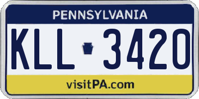 PA license plate KLL3420