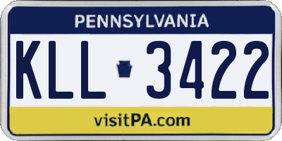 PA license plate KLL3422