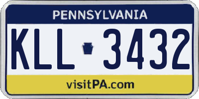 PA license plate KLL3432