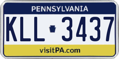 PA license plate KLL3437
