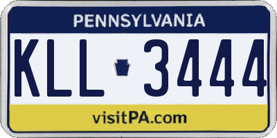 PA license plate KLL3444