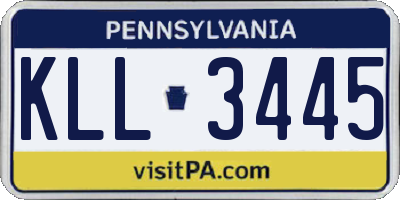 PA license plate KLL3445
