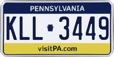 PA license plate KLL3449