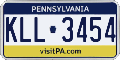 PA license plate KLL3454