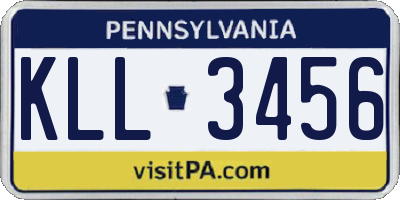 PA license plate KLL3456
