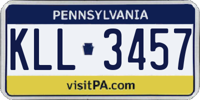 PA license plate KLL3457