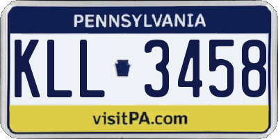PA license plate KLL3458