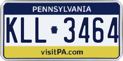 PA license plate KLL3464
