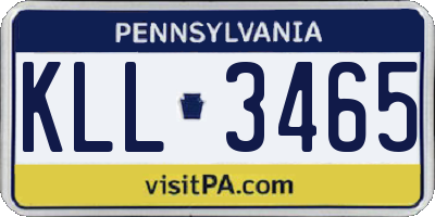 PA license plate KLL3465