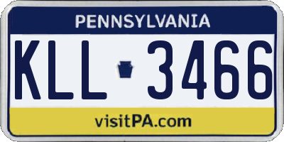 PA license plate KLL3466