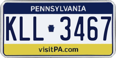 PA license plate KLL3467