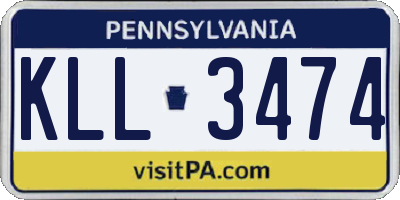 PA license plate KLL3474