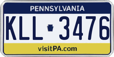 PA license plate KLL3476