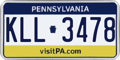 PA license plate KLL3478