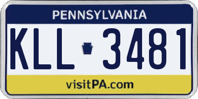 PA license plate KLL3481
