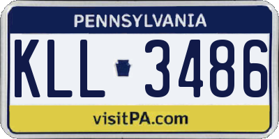 PA license plate KLL3486