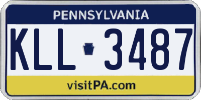 PA license plate KLL3487