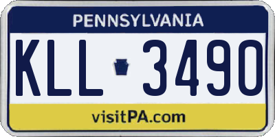 PA license plate KLL3490