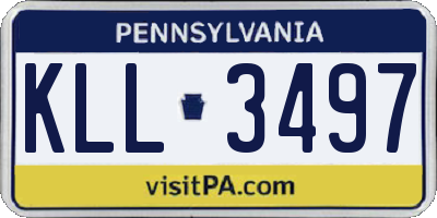 PA license plate KLL3497