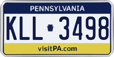 PA license plate KLL3498