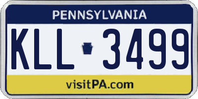 PA license plate KLL3499
