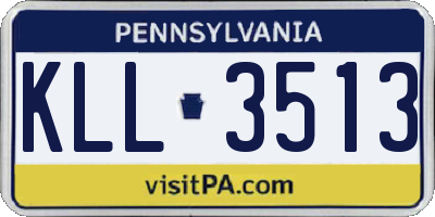 PA license plate KLL3513