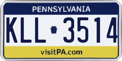 PA license plate KLL3514