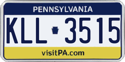 PA license plate KLL3515