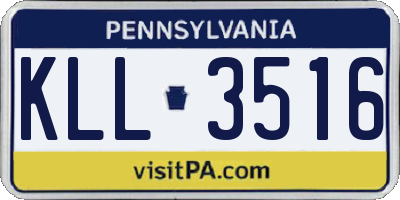 PA license plate KLL3516