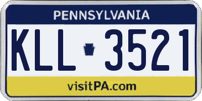 PA license plate KLL3521