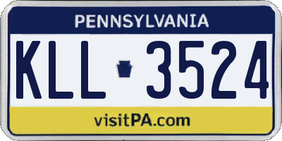 PA license plate KLL3524