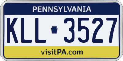 PA license plate KLL3527