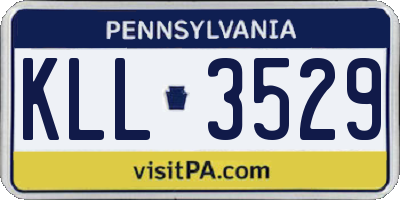 PA license plate KLL3529