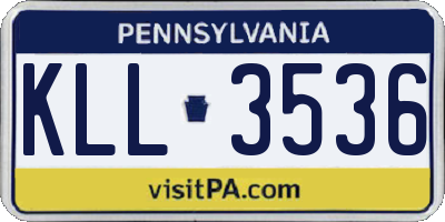 PA license plate KLL3536