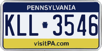 PA license plate KLL3546