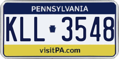 PA license plate KLL3548