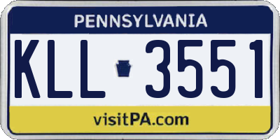 PA license plate KLL3551