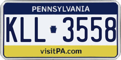 PA license plate KLL3558