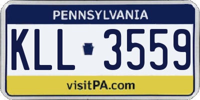 PA license plate KLL3559