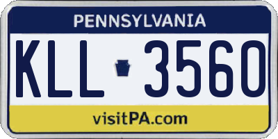 PA license plate KLL3560